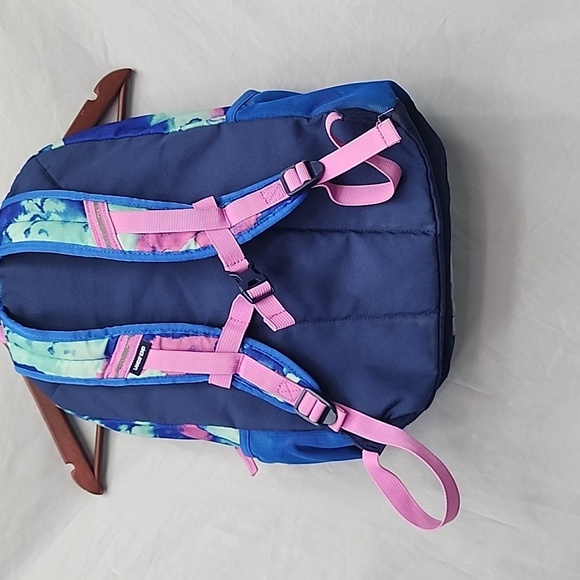 Lands End Tie Dye Blue Pink Aqua Backpack Girls Boys School Travel - Picture 7 of 16